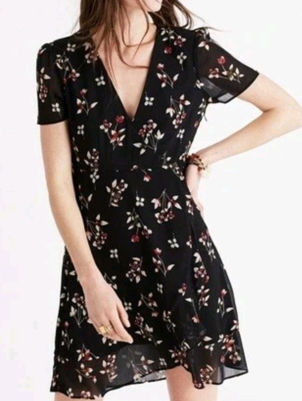 Madewell Posey ruffled floral dress  Small
